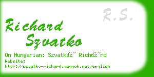 richard szvatko business card